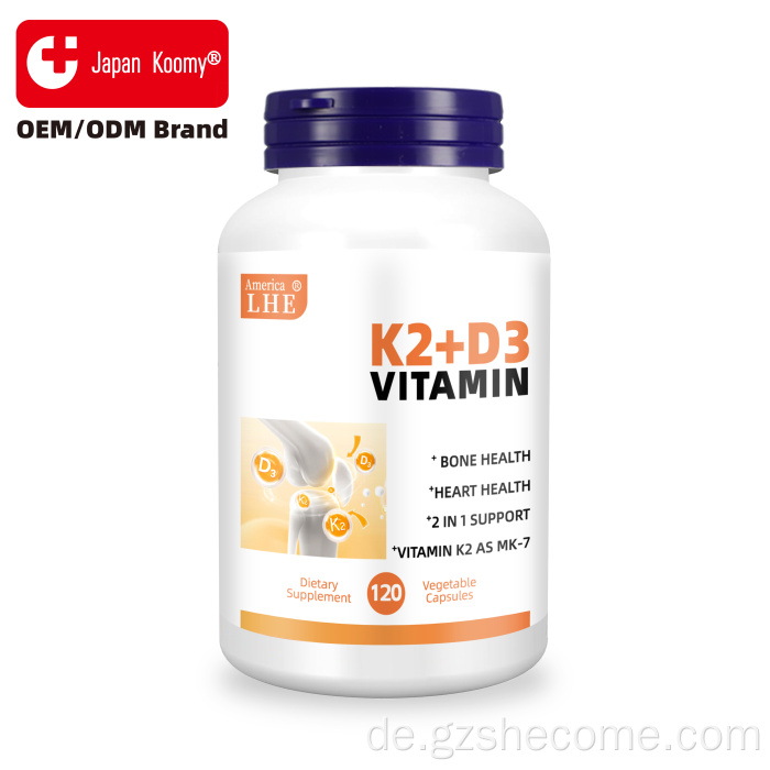Shecome Vitamin D3 K2 Kapseln unterstützen die Knochengesundheit